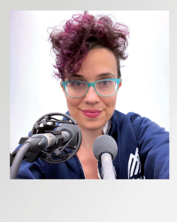 Person with microphone.